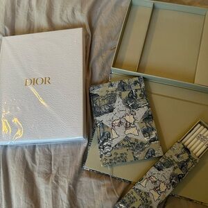 Dior White and Gold Notebook Set